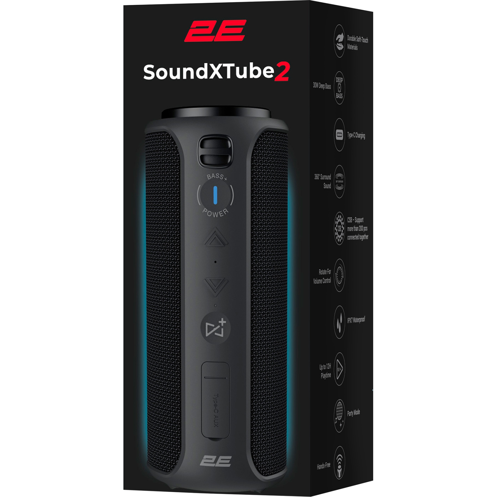 Акустическая система 2E SoundXTube2 Black (2E-BSSXT2WBK) изображение 7