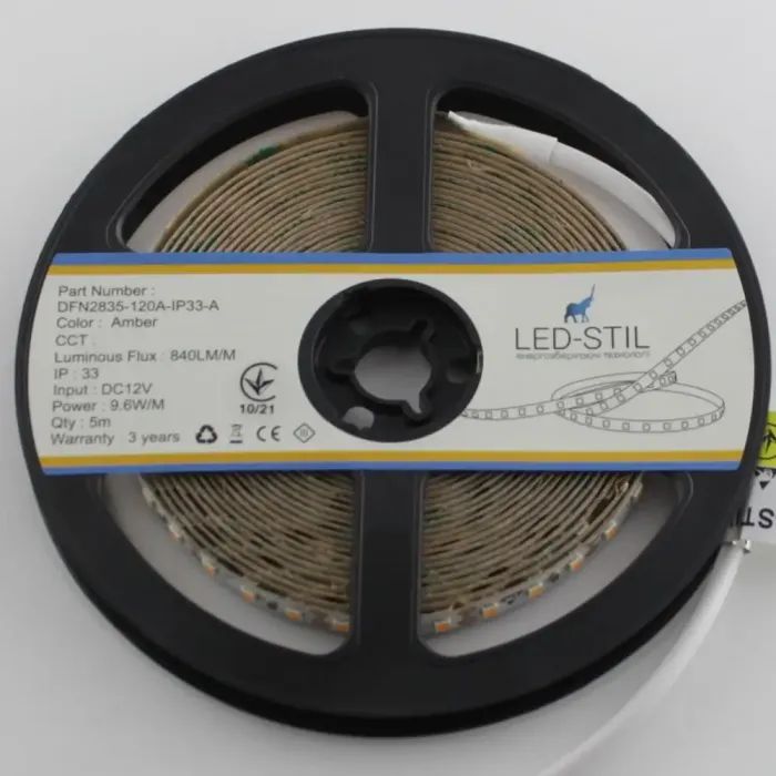 Светодиодная лента LED-STIL 2400К 9,6 Вт/м 2835 120 діодів IP33 12 В (DFN2835-120A-IP33-A) изображение 3