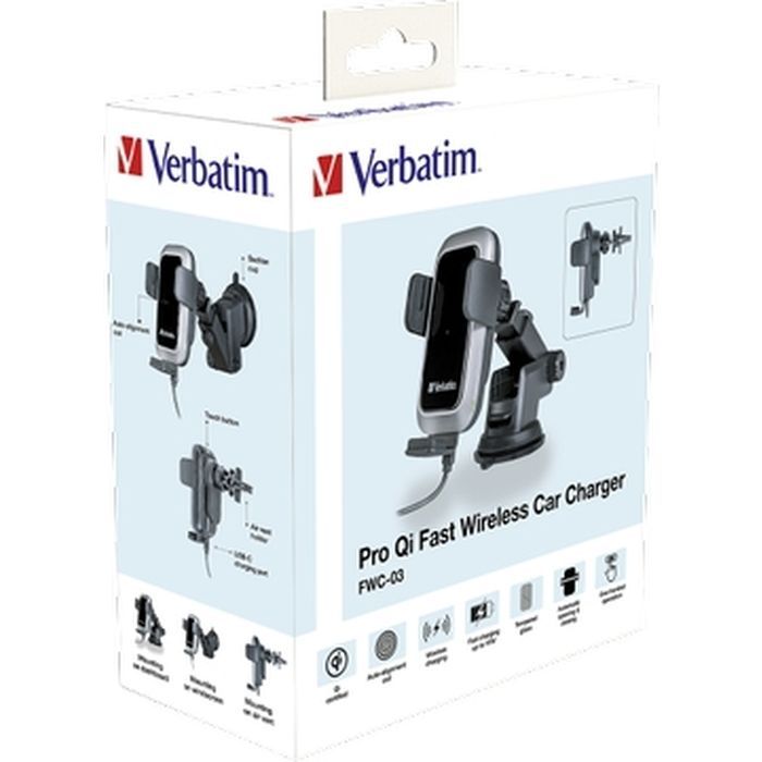Універсальний автотримач Verbatim FWC-03 with Pro Qi Fast Wireless Car Charger (49554) зображення 11