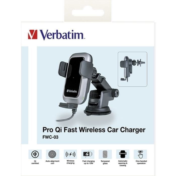 Універсальний автотримач Verbatim FWC-03 with Pro Qi Fast Wireless Car Charger (49554) зображення 12