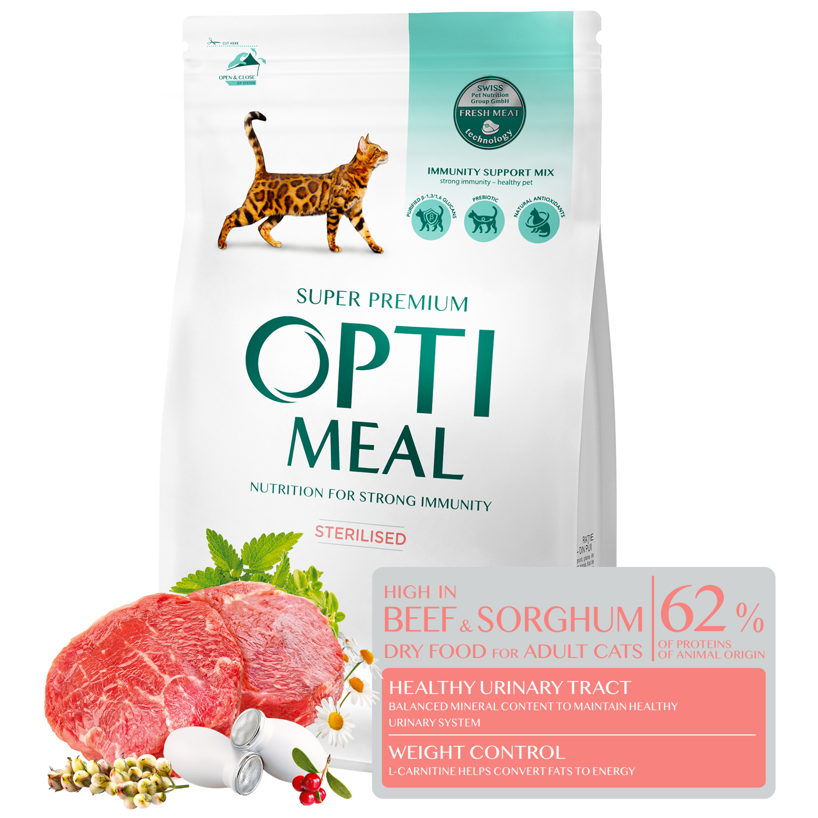 Сухий корм для кішок Optimeal для стерилізованих/кастрованих з високим вмістом яловичини та сорго 700 г (4820215369640) зображення 10