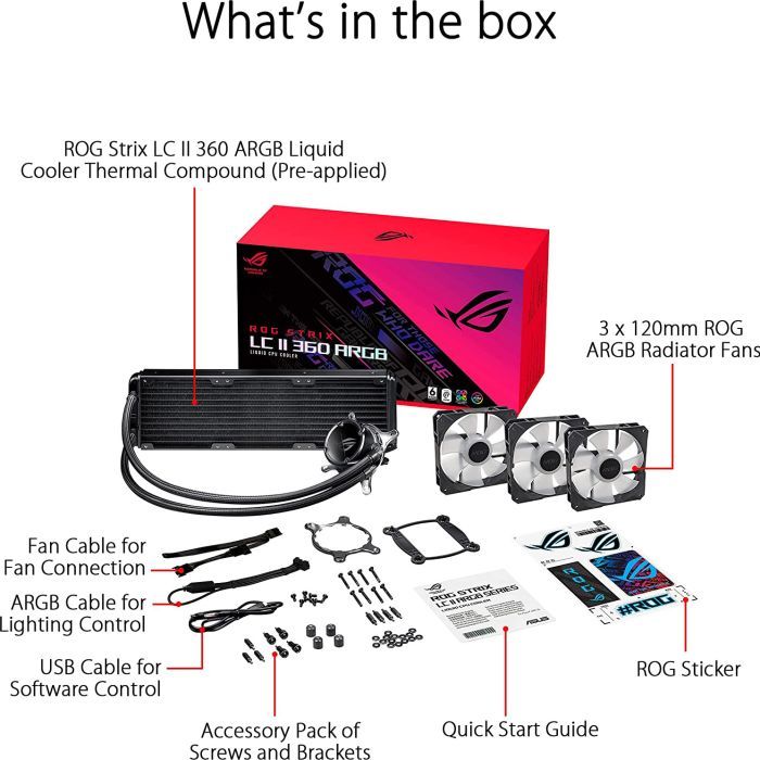 Система рідинного охолодження ASUS ROG-STRIX-LC-II-360 ARGB (90RC00F1-M0UAY4) зображення 6