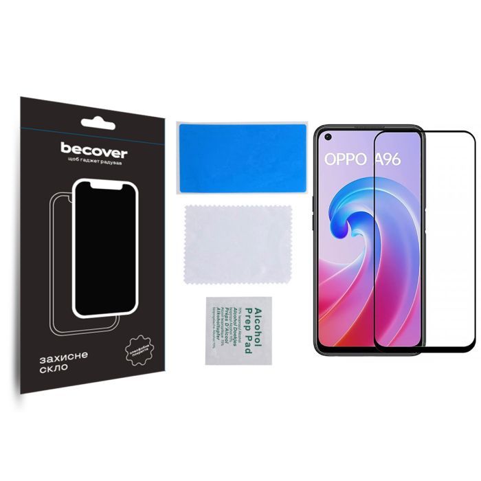Скло захисне BeCover Oppo A96 Black (709770) зображення 3