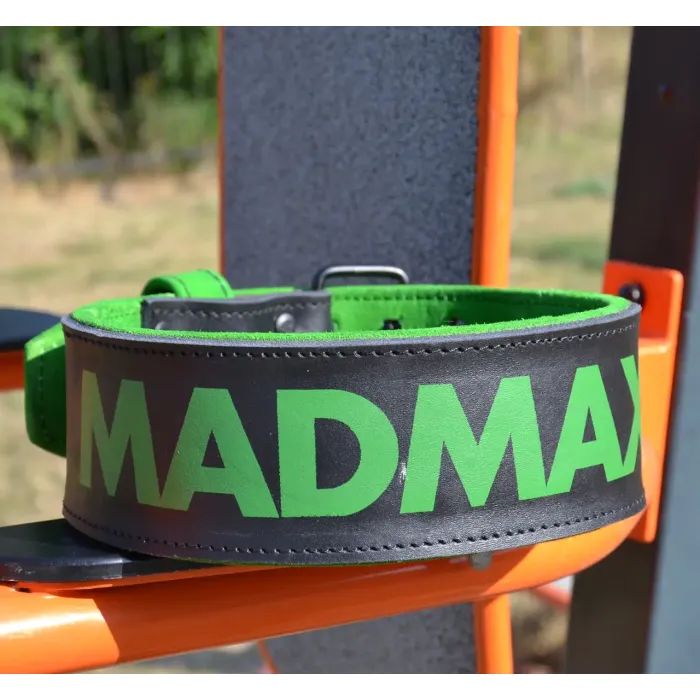 Атлетичний пояс MadMax MFB-302 Quick Release Belt шкіряний Black/Green M (MFB-302_M) зображення 2