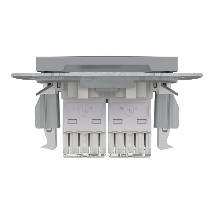 Комп'ютерна розетка Schneider Electric RJ45 UTP КАТ. 5Е ПОДВІЙНА ASFORA СТАЛЬ (EPH4400162) зображення 7