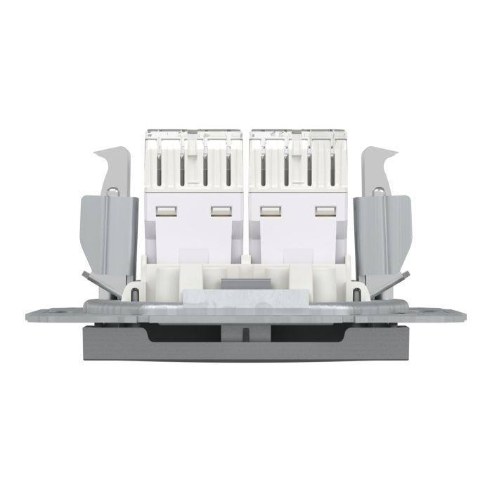 Комп'ютерна розетка Schneider Electric RJ45 UTP КАТ. 5Е ПОДВІЙНА ASFORA СТАЛЬ (EPH4400162) зображення 8