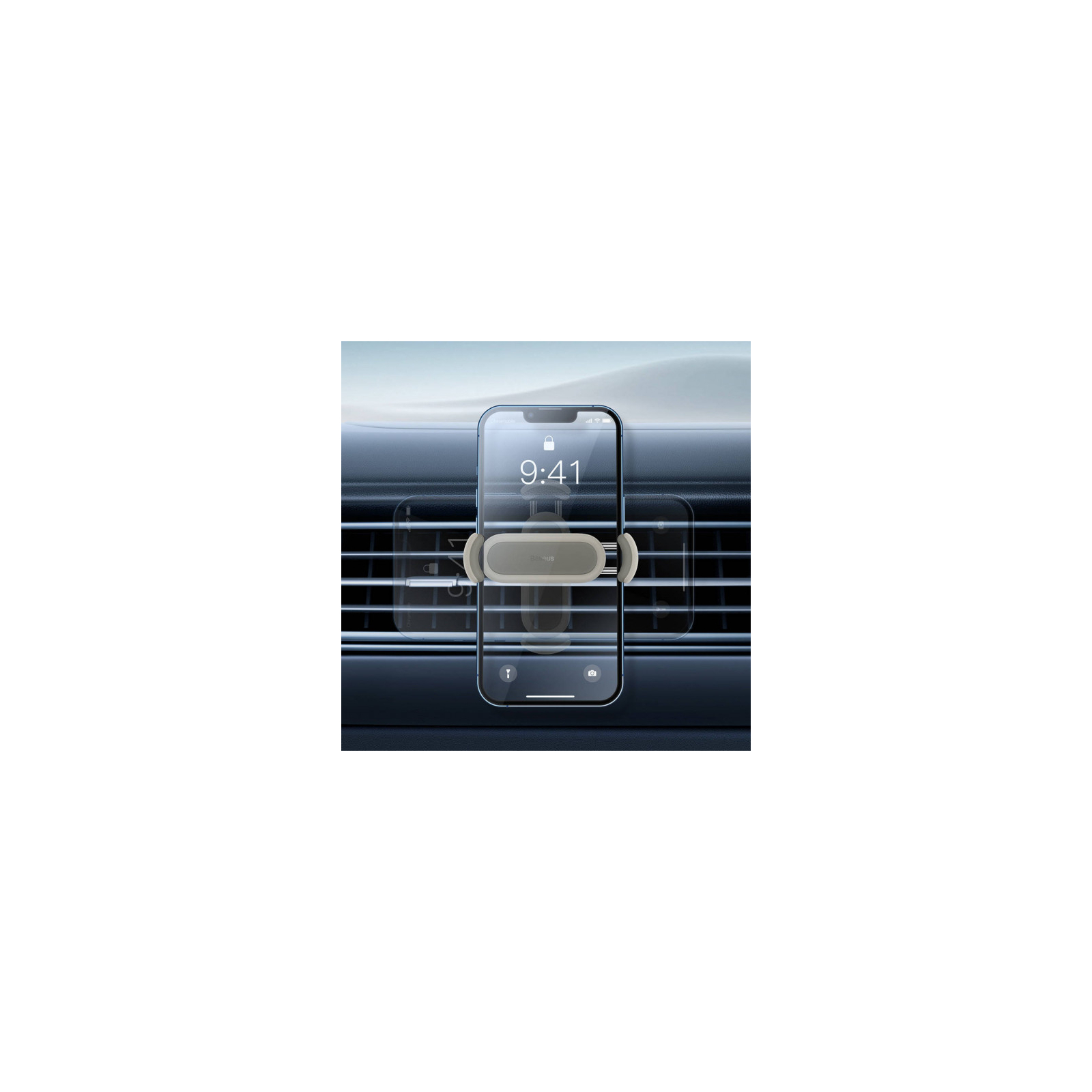 Универсальный автодержатель Baseus 4.7-6.7" Steel Cannon 2 (на решетку) creamy-white (SUGP000002) изображение 8