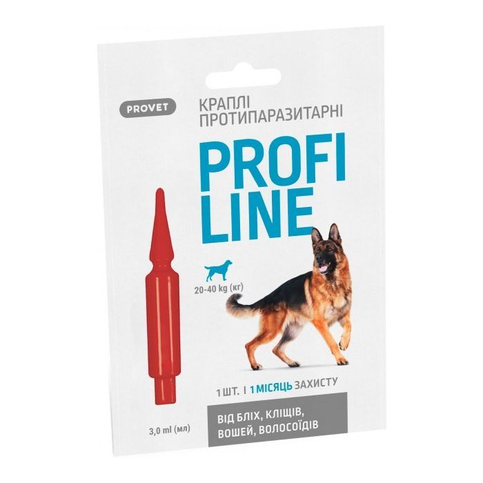 Капли для животных ProVET Profiline инсектоакарицид для собак 20-40 кг 4/3 мл (4823082431021)