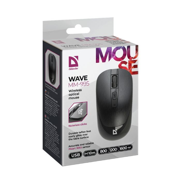Мышка Defender Wave MM-995 Silent Wireless Black (52995) изображение 3