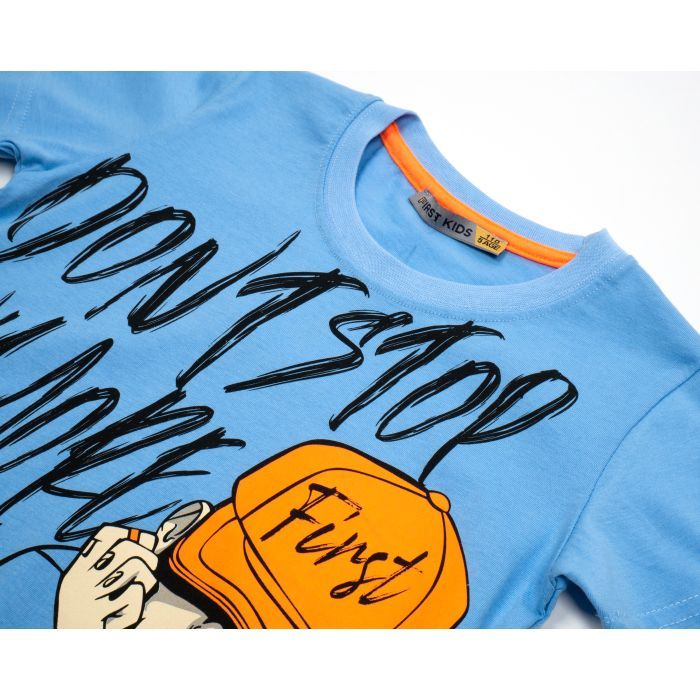 Футболка дитяча First kids DON’T STOP (1994-110B-blue) зображення 3