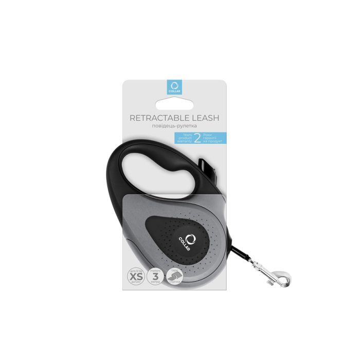Поводок для собак Collar лента XS до 12 кг 3 м черный (81231) изображение 3