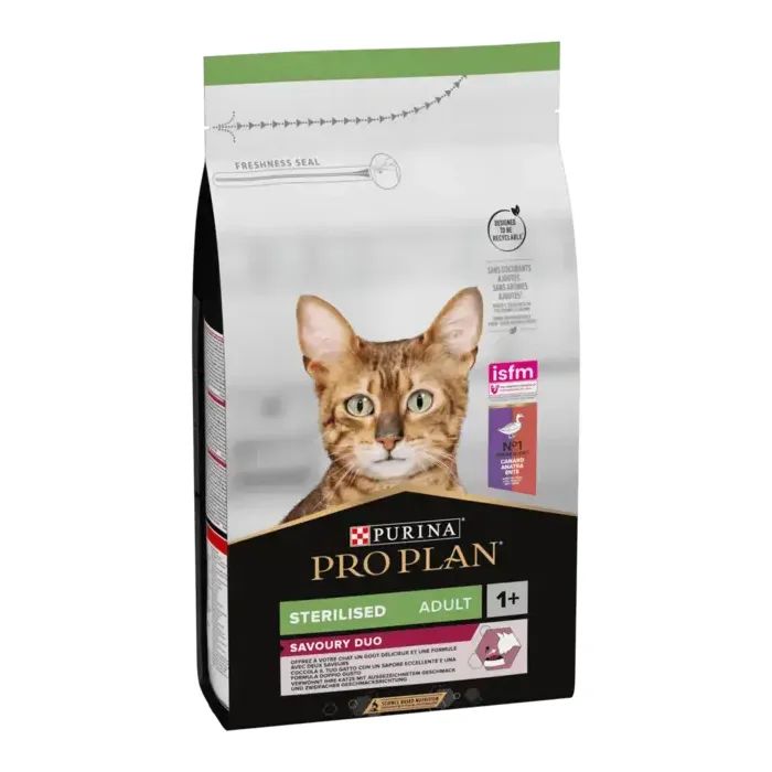 Сухий корм для кішок Purina Pro Plan для стерилізованих/кастрованих з качкою і печінкою 1.5 кг (7613036732369) зображення 3