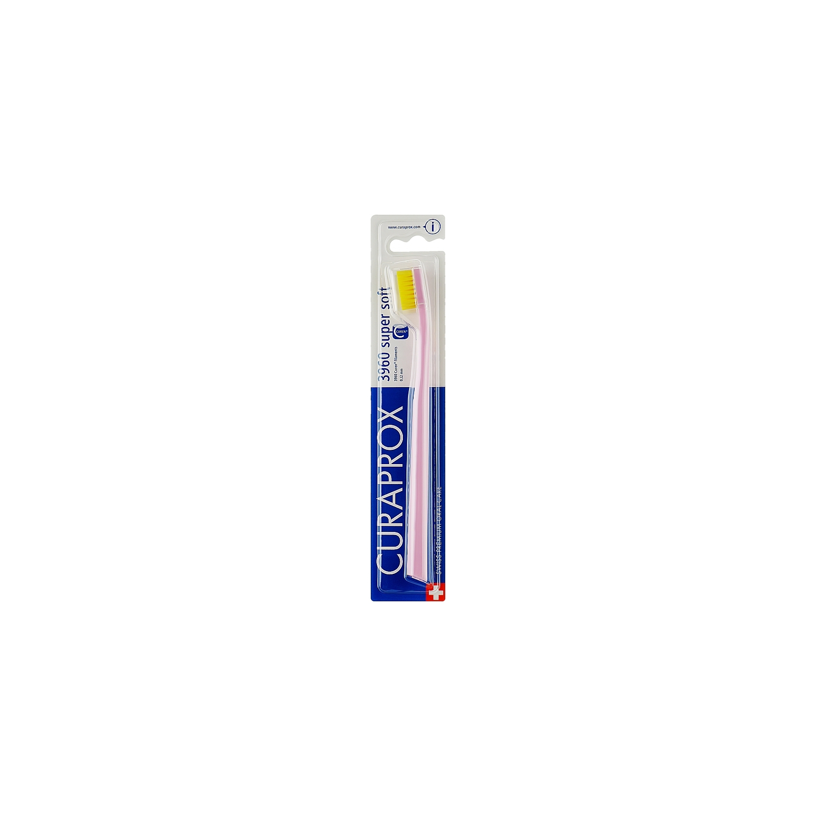 Зубна щітка Curaprox CS 3960 Super Soft Суперм'яка D 0.12 мм Рожева з жовтою щетиною (CS 3960-14)