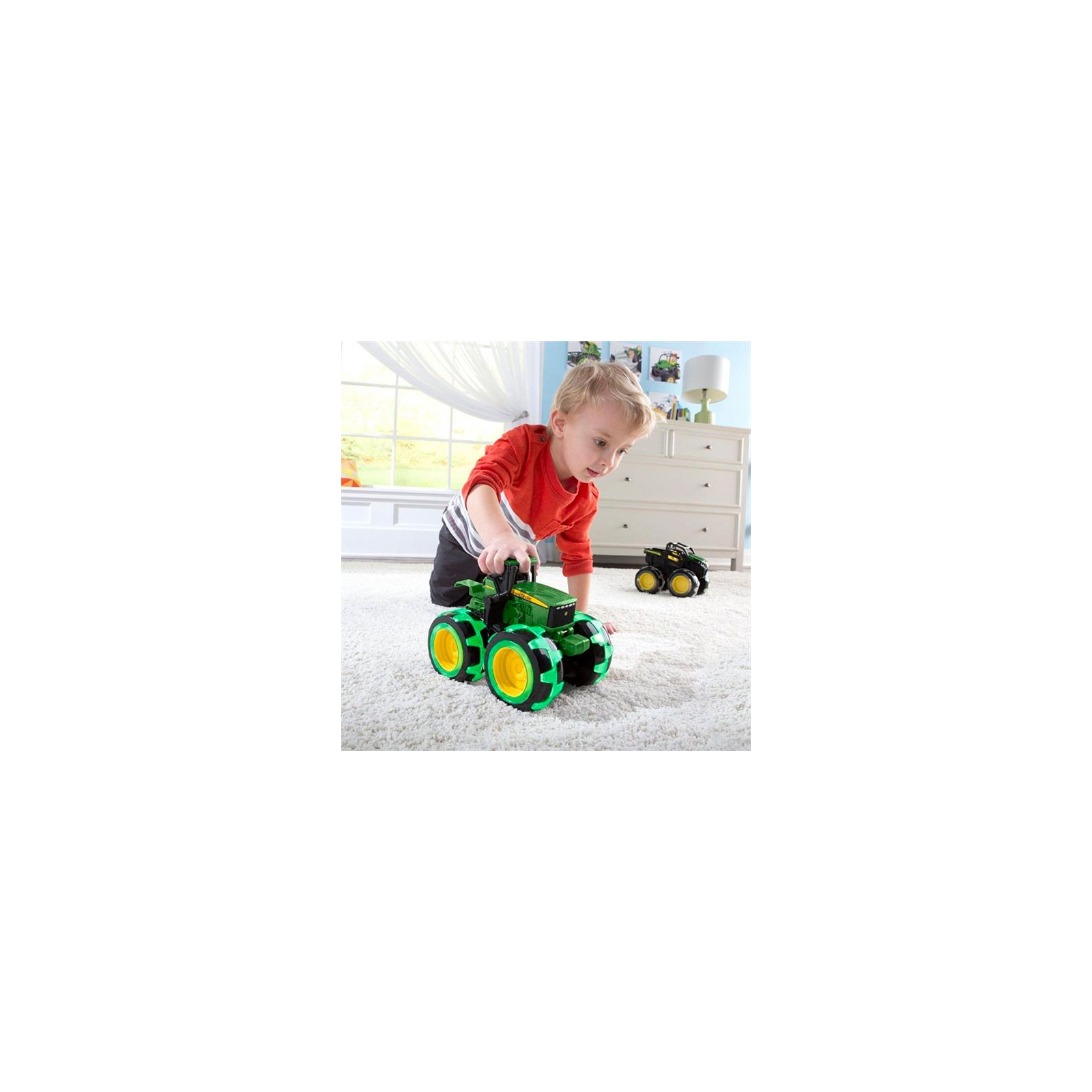 Спецтехника John Deere Kids Трактор Monster Treads с большими светящимися колесами (46434) изображение 3