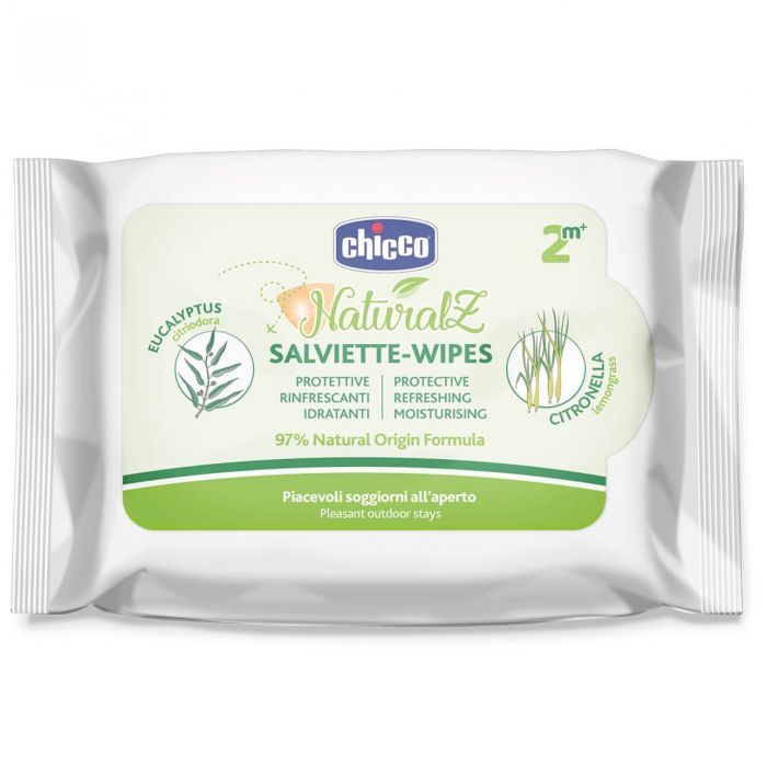 Детские влажные салфетки Chicco Naturalz, 20 шт, защитные и освежающие (11599.00)