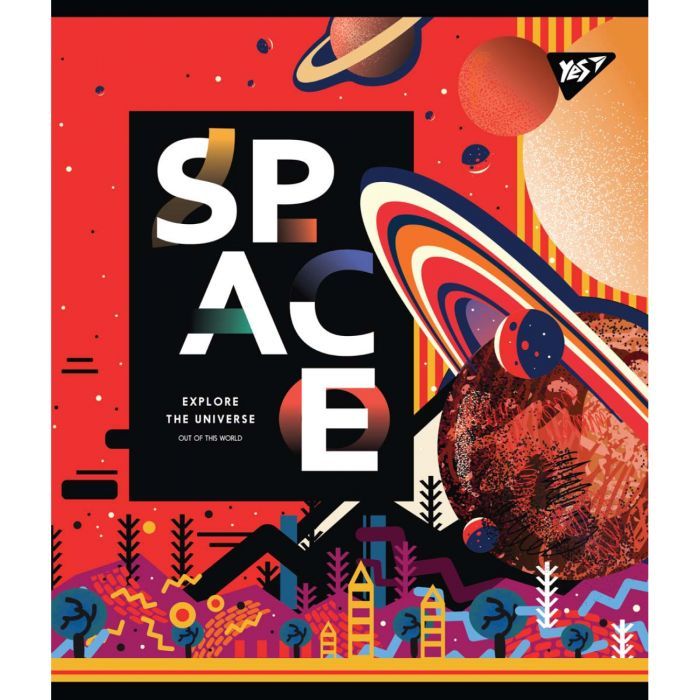 Зошит Yes А5 Space Abstract 18 аркушів клітинка (765195) зображення 2
