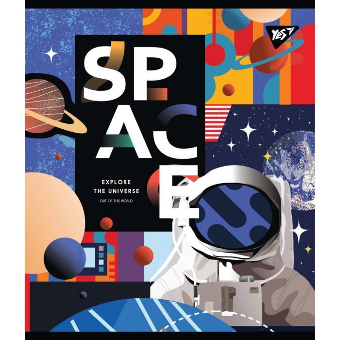 Зошит Yes А5 Space Abstract 18 аркушів клітинка (765195) зображення 3