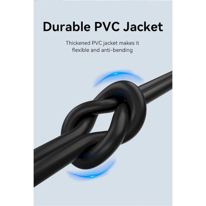 Дата кабель USB 2.0 AM to USB-C 3.0m 3.0A (18W) PVC black Vention (CTHBI) изображение 9