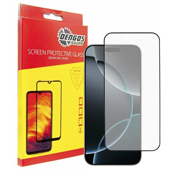 Стекло защитное Dengos Full Glue iPhone 16 Pro (black) (TGFG-367)
