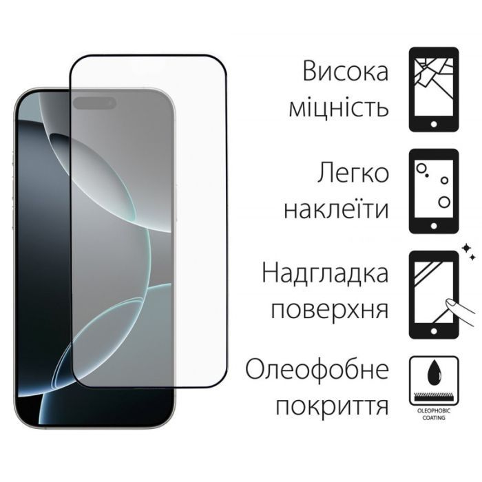 Стекло защитное Dengos Full Glue iPhone 16 Pro (black) (TGFG-367) изображение 2