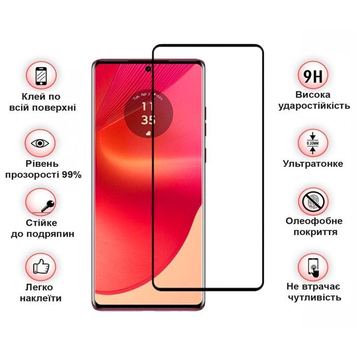 Стекло защитное BeCover Motorola Edge 50 Fusion Black (712344) изображение 3