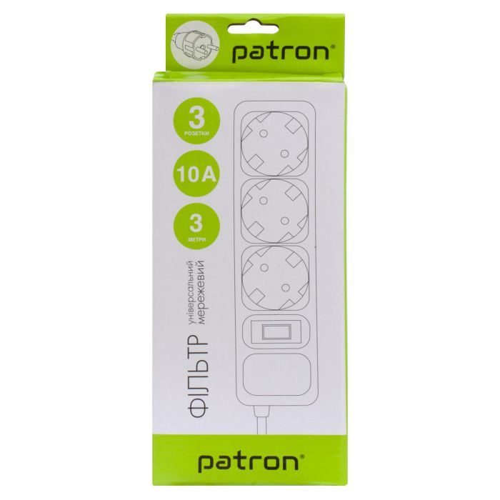 Сетевой фильтр питания Patron EXT-PN-SP-1033, 3m Black (EXT-PN-SP-1033) изображение 3