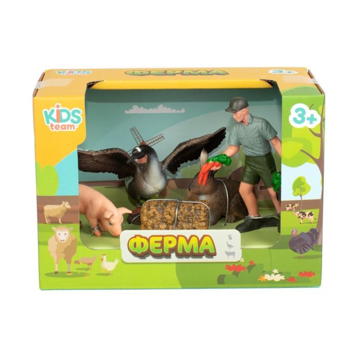 Фигурка Kids Team набор Ферма фермер, гусь, кролик, поросёнок (Q9899-T7_1) изображение 2