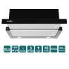 Вытяжка кухонная Ventolux GARDA 60 BK (1100) LED изображение 3