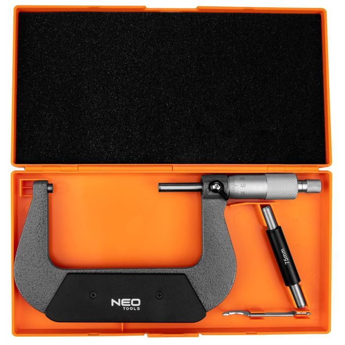 Мікрометр Neo Tools з верн'єром 75-100 мм, ±0.01 мм/м (75-023) зображення 2