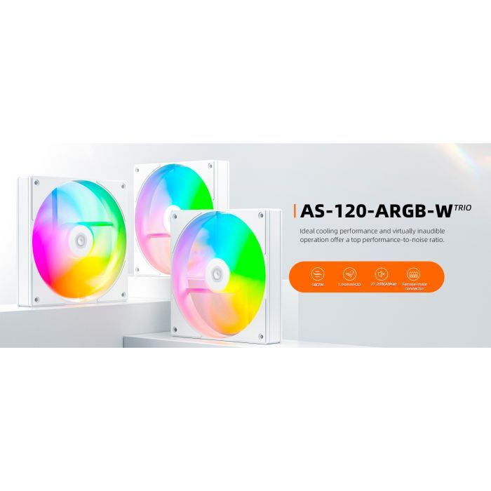 Кулер для корпуса ID-Cooling AS-120-ARGB-W TRIO изображение 8