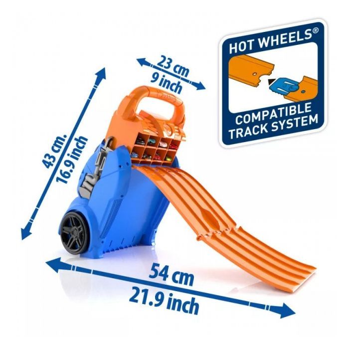 Автотрек Hot Wheels Портативний трек-контейнер з 4 рівнобіжними доріжками (HWCC14) зображення 5