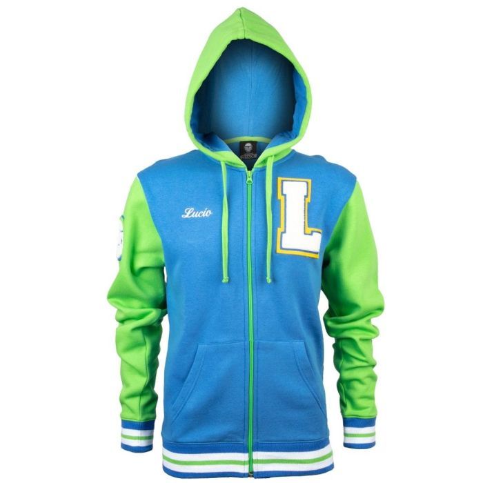 Кофта Jinx Overwatch Varsity Lucio Zip-Up Hoodie Blue/Green L (JINX-9350L)