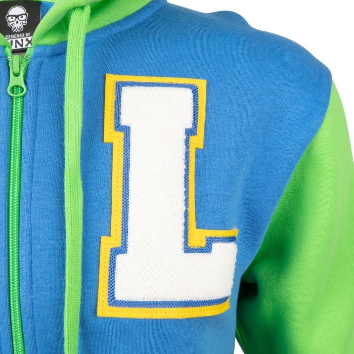 Кофта Jinx Overwatch Varsity Lucio Zip-Up Hoodie Blue/Green L (JINX-9350L) изображение 4