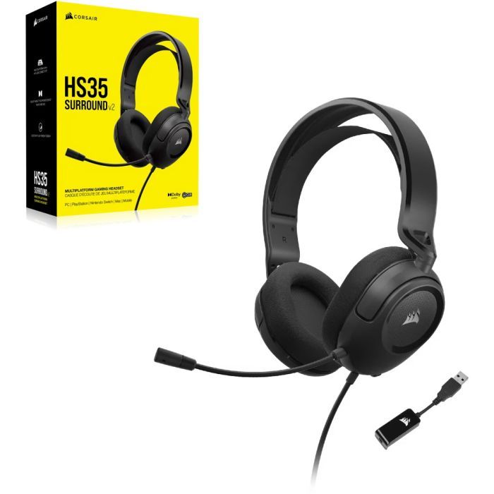 Наушники Corsair HS35 Surround v2 Multiplatform Gaming Carbon (CA-9011386-EU) изображение 2