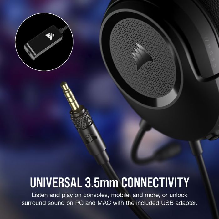 Наушники Corsair HS35 Surround v2 Multiplatform Gaming Carbon (CA-9011386-EU) изображение 3