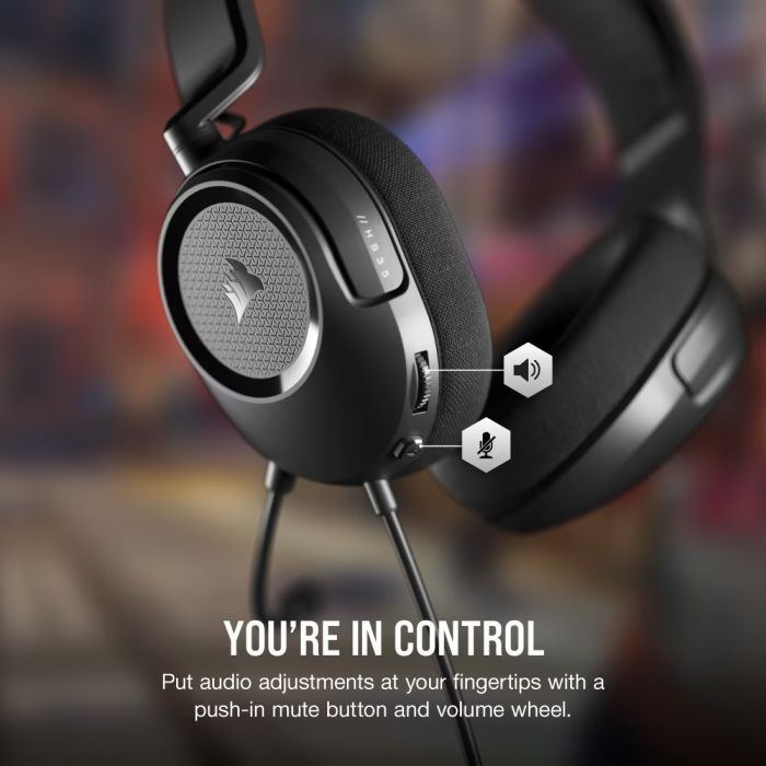Наушники Corsair HS35 Surround v2 Multiplatform Gaming Carbon (CA-9011386-EU) изображение 7