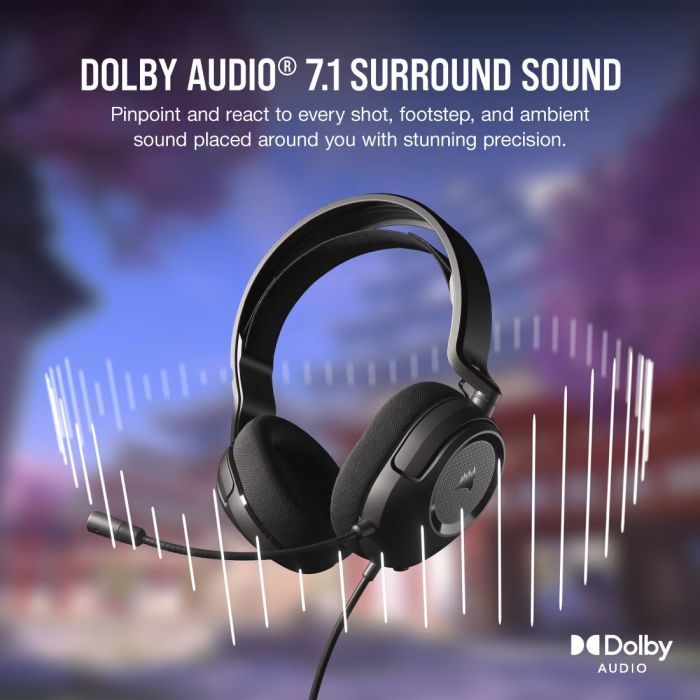 Наушники Corsair HS35 Surround v2 Multiplatform Gaming Carbon (CA-9011386-EU) изображение 9