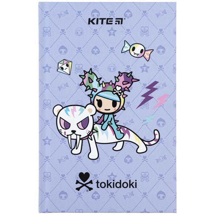 Книга записная Kite tokidoki твердая обложка, А6, 80 листов, клетка (TK24-199-1)
