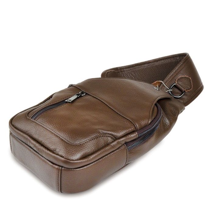 Сумка Vintage Кожаная через плечо Коричневая (14390) изображение 6