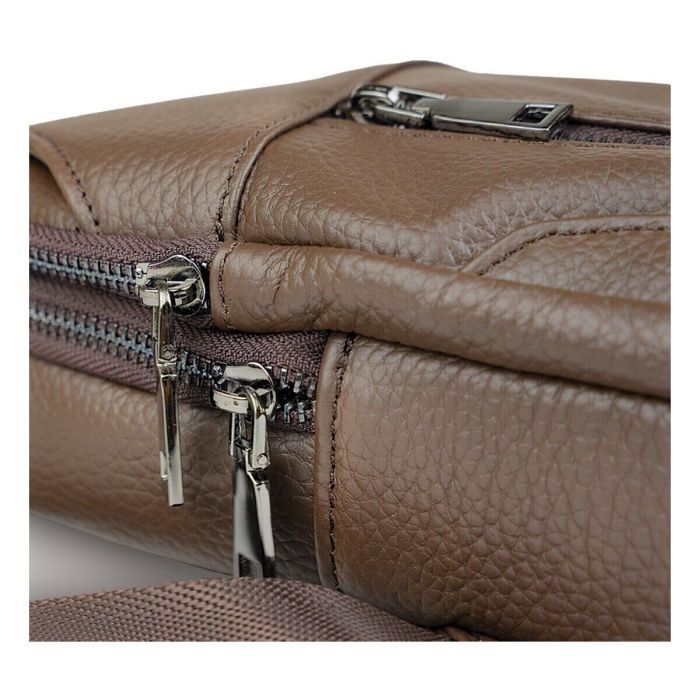 Сумка Vintage Кожаная через плечо Коричневая (14390) изображение 8