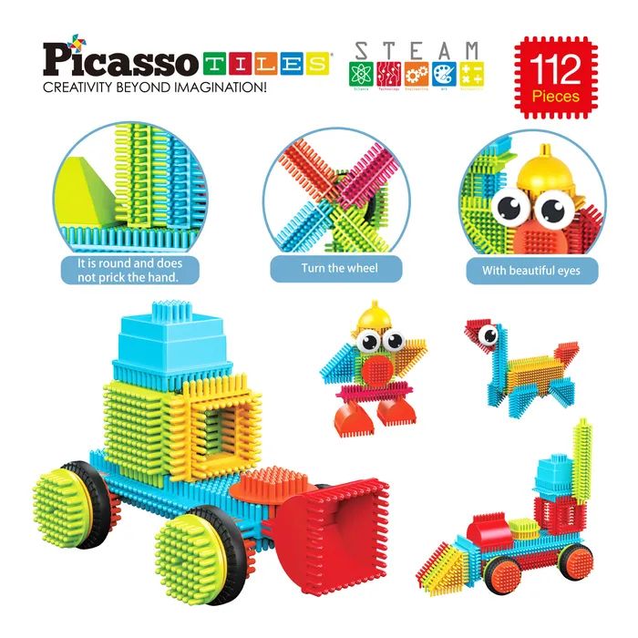 Конструктор Picasso Tiles Hedgehog Building Blocks Set 112 деталей (817338022631) зображення 3