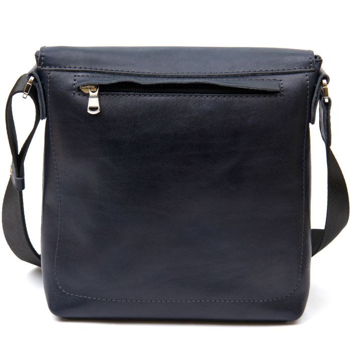 Сумка Grande Pelle Кожаная мужская Темно-синяя (11433) изображение 2