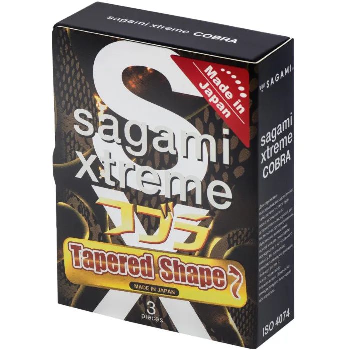 Презервативы Sagami Xtreme Tapered Shape Cobra 3 шт. (4974234811908)