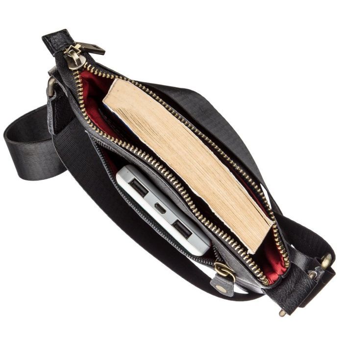 Сумка Shvigel Мужская кожаная Черная (19115) изображение 4