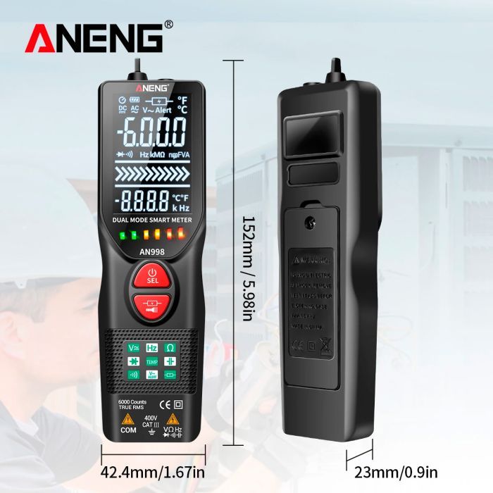 Цифровой мультиметр ANENG AN998, V, A, R, C, T, F (AN998) изображение 5