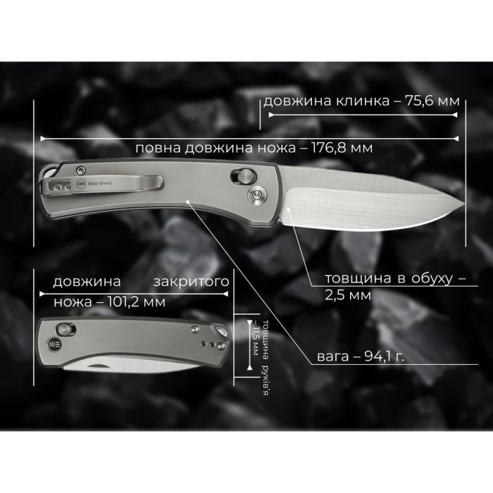 Нож Weknife Nightblade, Black Titanium, Darkwash (WE22046-1) изображение 12