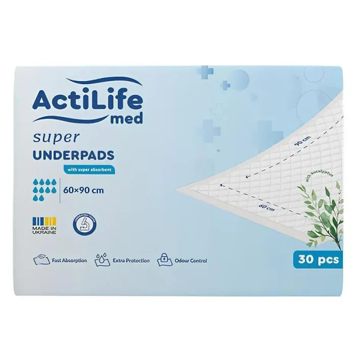 Пеленки для младенцев ActiLife Med Super 60 х 90, 30 шт (4820174981495)