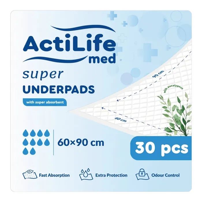 Пеленки для младенцев ActiLife Med Super 60 х 90, 30 шт (4820174981495)