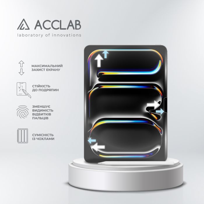 Стекло защитное ACCLAB Full Glue Apple iPad Pro 11 (2024) (1283126593697) изображение 4