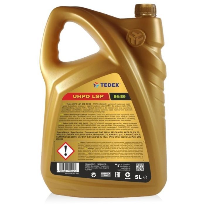 Моторна олива TEDEX Syntheic UHPD LSP 5W-30 5л. зображення 2